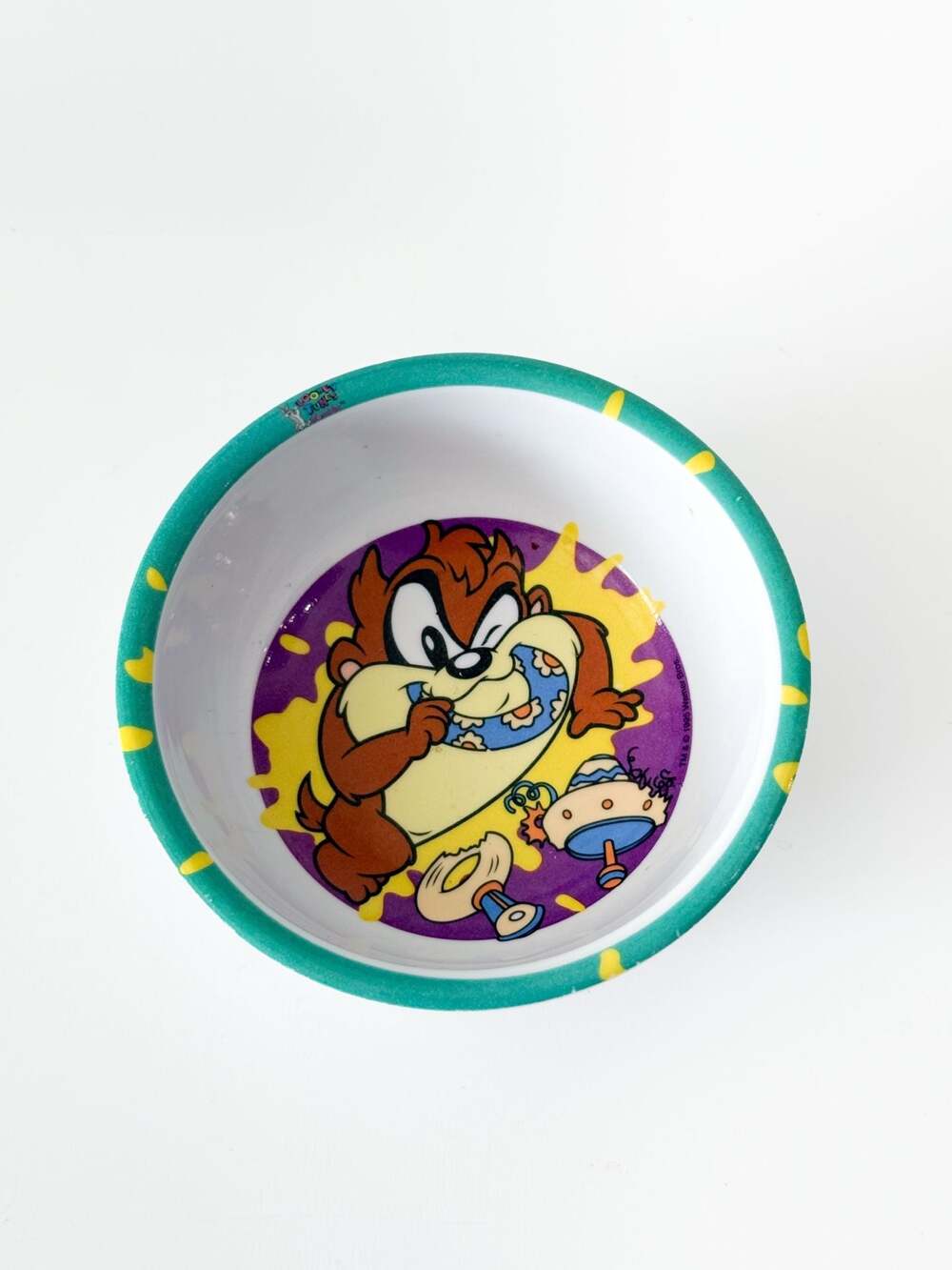 Vintage 1995 Looney Tunes Baby Taz The Tasmanian Devil Melamine Bowl Zak